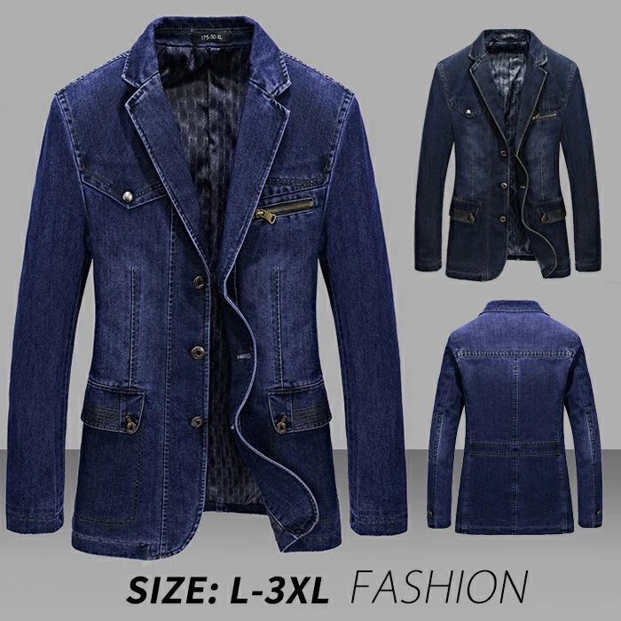 デニムジャケット メンズ ビジネス アウター 中長コート カジュアル 秋 デニムスーツ スリムジャケット テーラードジャケット