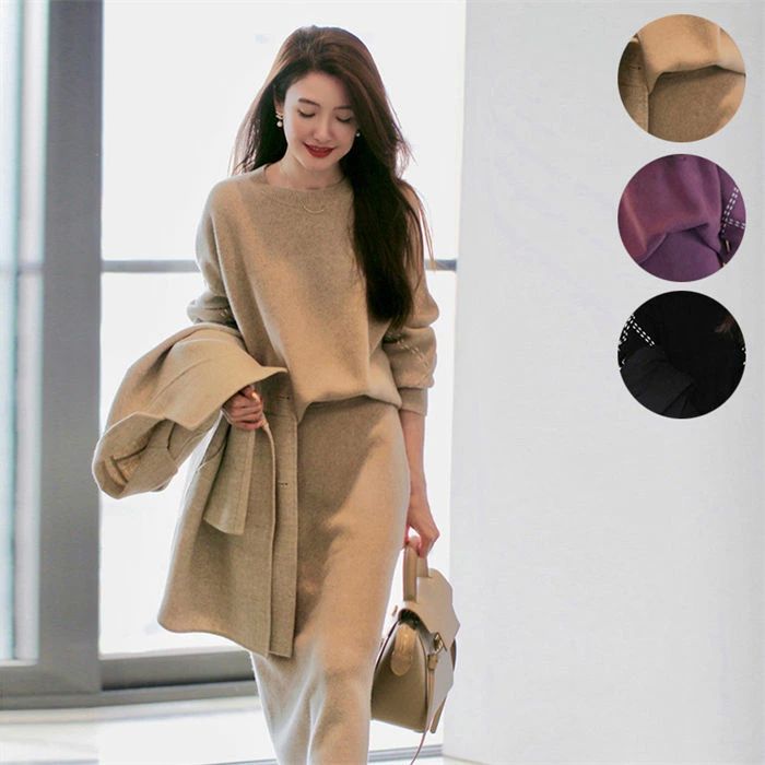 セット ニット レディース ニットセットアップ 長袖 セットアップ 2点セット 春 冬 ニ 無地 上下 秋 上下セット ニットセーター