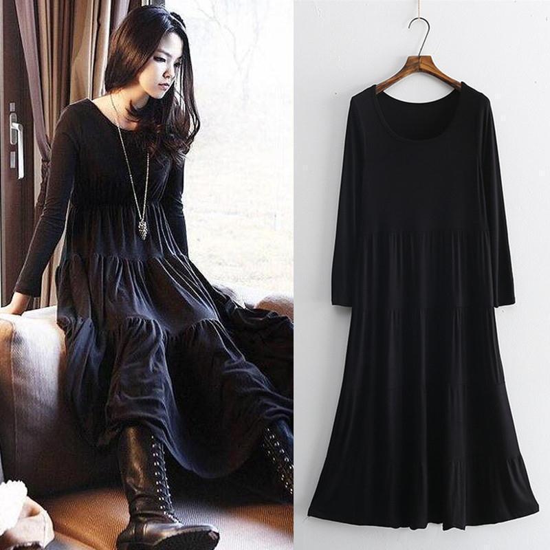 部屋着 レディース インナーワンピース 透けない ロング 肌着 シンプル 秋 春 冬 かわいい 透け防止 長袖