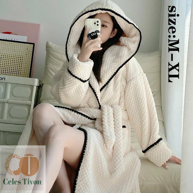 フランネル 冬 ルームウエア パジャマ もこもこ 防寒 あったか ふ 裏起毛 【送料無料】バスローブ ナイ..