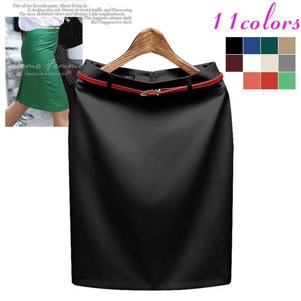 キ ペンシルスカート 無地 レディース タイトスカート スリット オシャレ ビジネス 膝丈 大きいサイズ ハイウエスト 通勤 着痩せ