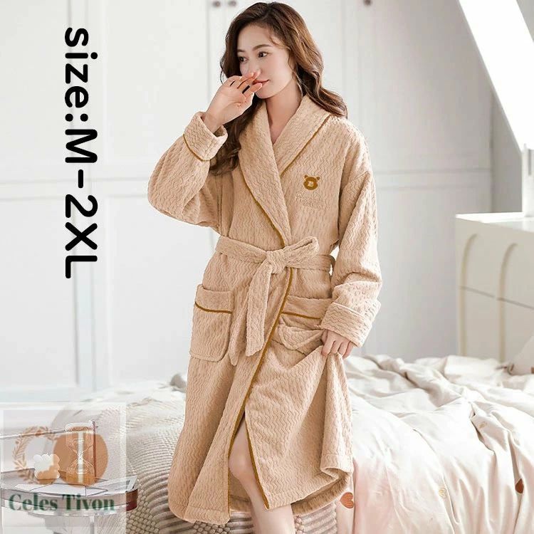 きれいめ もこもこ 防寒 裏起毛 レディース レディースルームウエア 【送料無料】バスローブ 厚手 パジ..