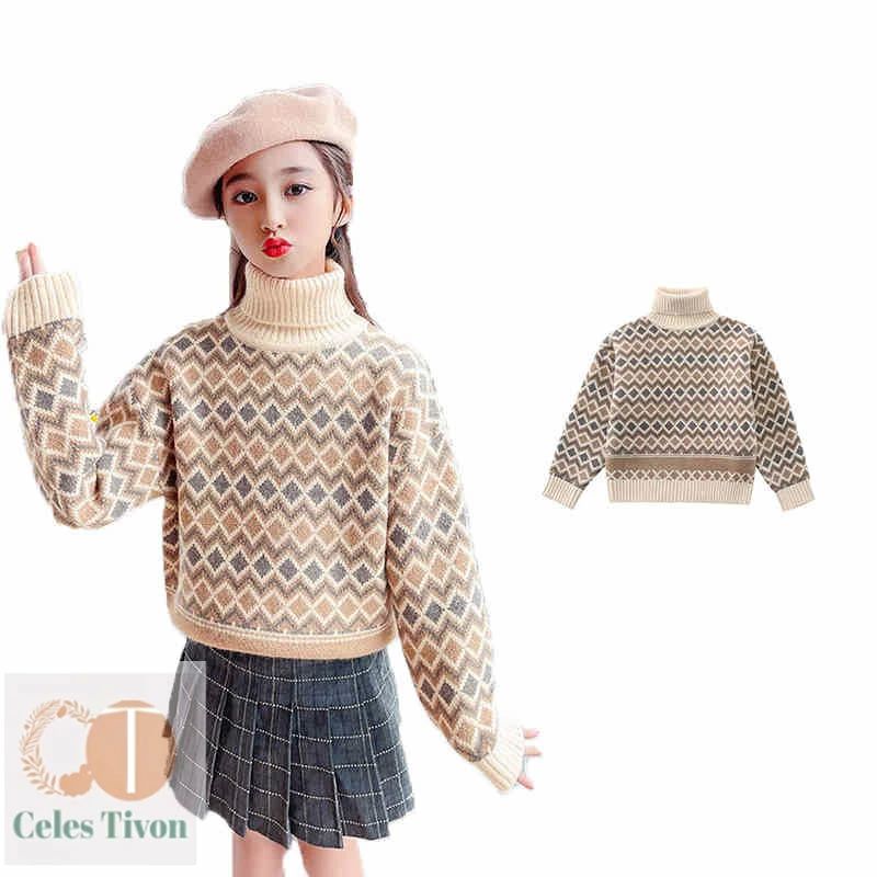 ハイネックセーター 女の子 セーター ガールズ 秋冬 キッズ 長袖 【送料無料】子供服 ニットセーター ..