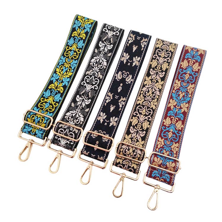 刺繍 ベルト 太 ショルダーストラップ バッグ用 幅広 ショルダーベルト ショルダーストラップ太め おしゃれ 幅広5cm 太め バッグ