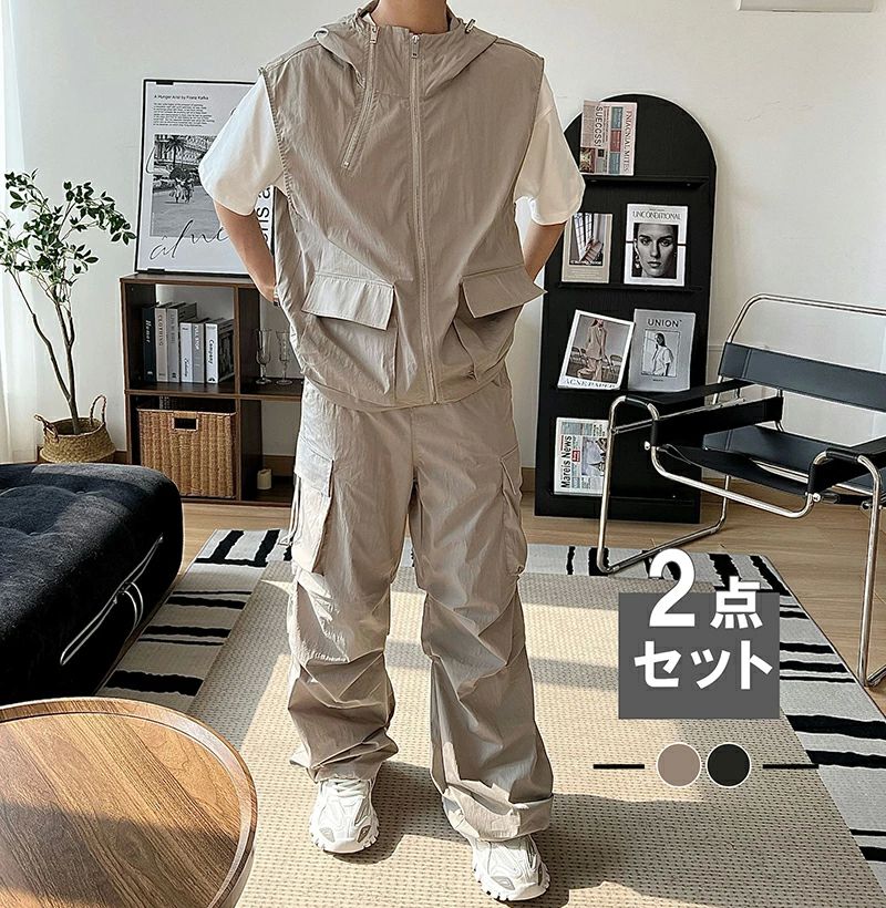 登山 無袖 釣り キャンプ カジュアル ジャケット ワークベスト 夏 通気性 軽量 アウトドア ベスト セッ..