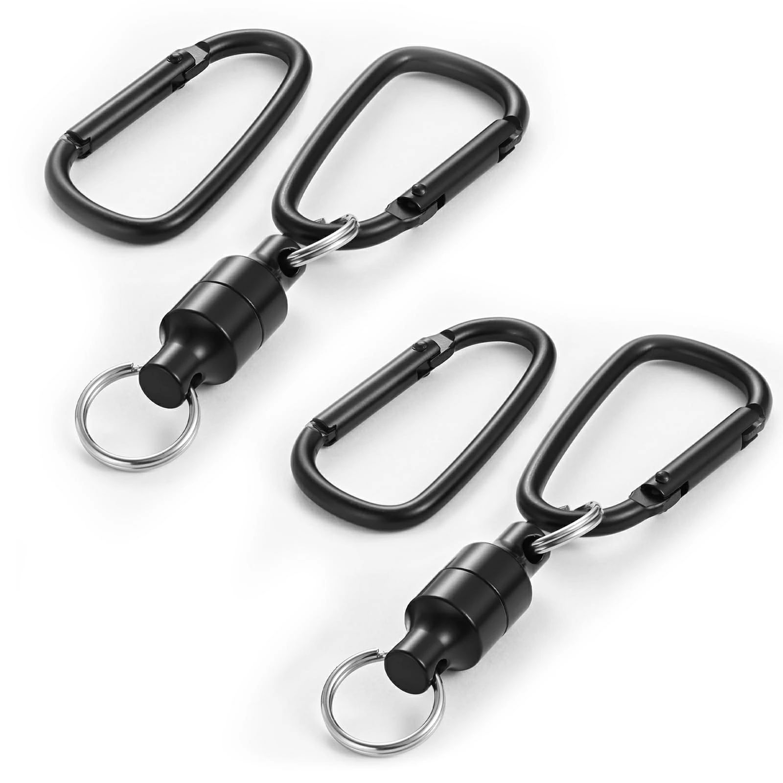 アウトドア 強力 コンパクト 道具 キャンプ 磁石 マグネットリリース 登山 落下防止 釣り カラビナx2 ニッケル合金製 吊り下げ