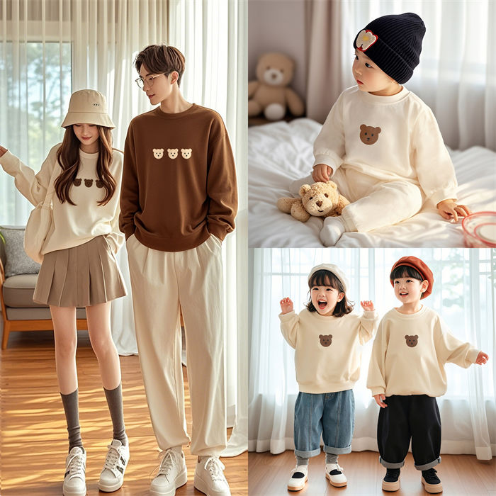 長袖 ロンパース ペアルック 赤ちゃん 秋服 親子お揃い 親子ペア セット パーカー 親子 親子パーカー 春服 リンクコーデ