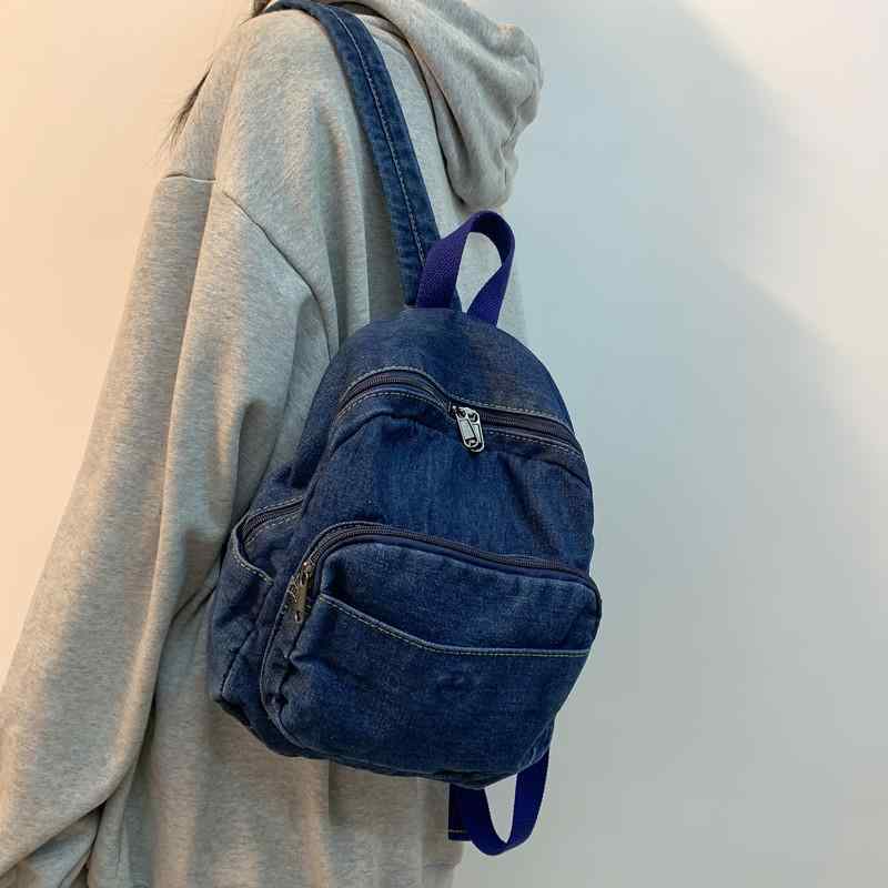 リュック デニム レトロ 可愛い バックパック メンズ レディース 淡色 水色 青 ブルーデニム 紺色 ネイ..