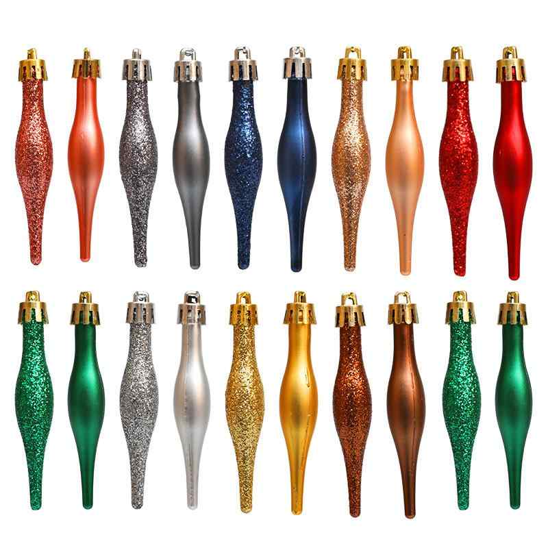 クリスマスボール 飾りセット クリスマスオーナメント 氷柱 電気メッキ加工 シンプルデザ ツリー 8個入り モダン 異形キャンディ