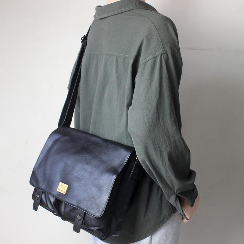 ビジネスバッグ ショルダーバッグ メンズ ルーズ かっこいい レザーバッグ 韓国系 大容量 斜め掛け バ..