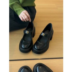 ローファー 黒 本革 お花 ポイント 可愛い パンプス 太ヒール フレンチ レトロ チャンキーヒール ラウンドトゥ ブラック 無地 レ