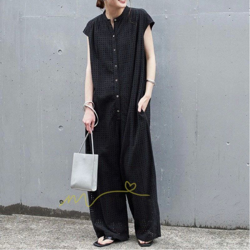 ツナギ服 ツナギ 着こなし 半袖 おしゃれ 裏地あり 黒 脱ぎやすい レディース つなぎ服 夏 サロ セットアップ つなぎ カジュアル