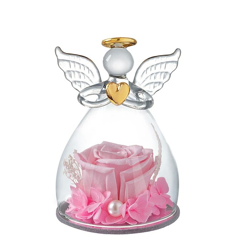 お見舞い 記念日 誕生日 プリザーブドフラワー バラクリスマス 生花 お祝 ガラス天使 枯れない花 お土産