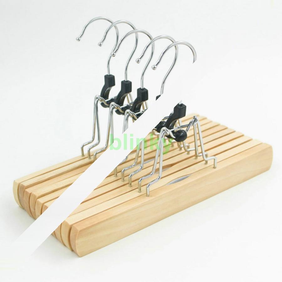 ズボン 天然木製 調節可能なクリップ すべり落ない 型崩れしない 上品 クリップ (アンティー ズボンハンガー ボトム用 スカート