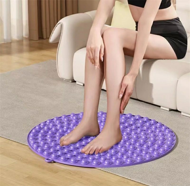 足 マッサージパッド 指圧板 運動マッサージ 55cm 円形 人間工学 指圧パッド 足 リラックス 足弓 圧力パッド 痛み緩和