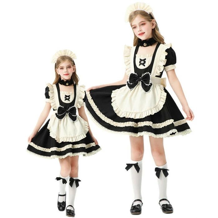 メイド 親 ロリータ レディース ワンピース 女の子 5点セット ハロウィン 女の子 ワンピース コスプレ ..