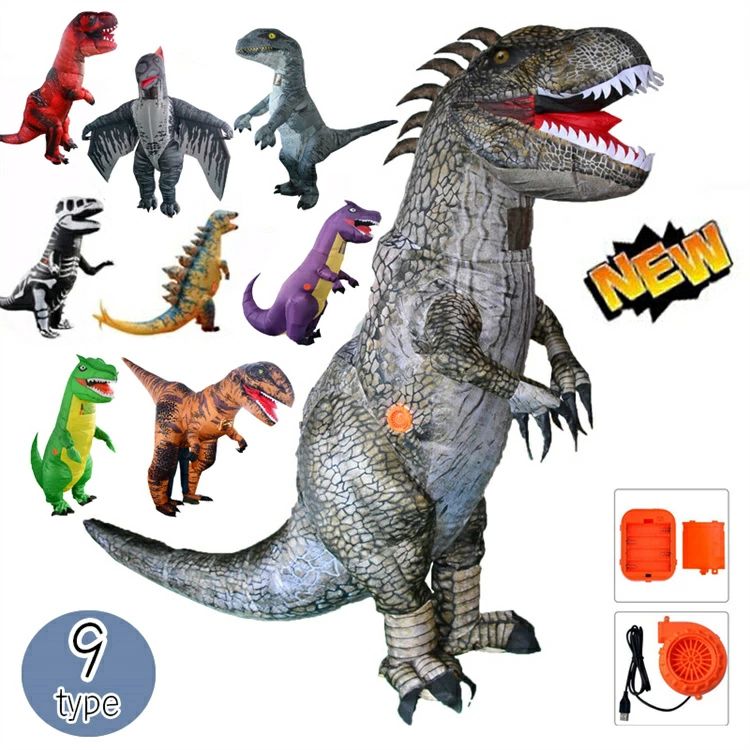 着ぐるみ 9type ティラノサウルス コスチューム Tレックス ハロウィン きぐるみ 恐竜 恐竜コスプレ 大..