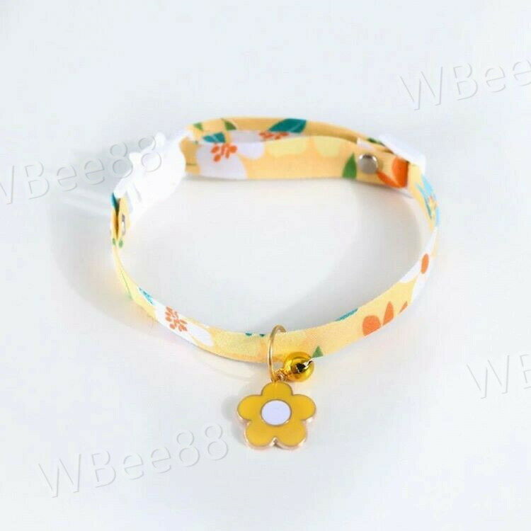 花柄 安全 ネックレス 超小型犬 猫用 可愛い チョーカー 猫用首輪 ねこ 調節可 首飾り アクセサリー ファッション小 鈴付き CAT