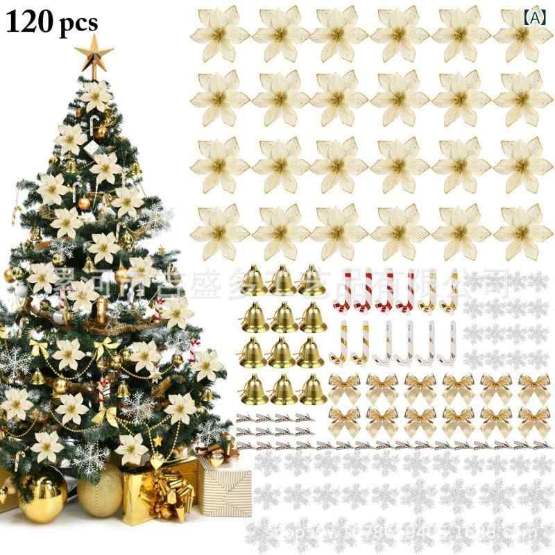 豪華 華やか クリスマスツリー オーナメント 飾り 欧風 デコレーション 手作り クリスマスフラワーセット 造花 プラスチック製