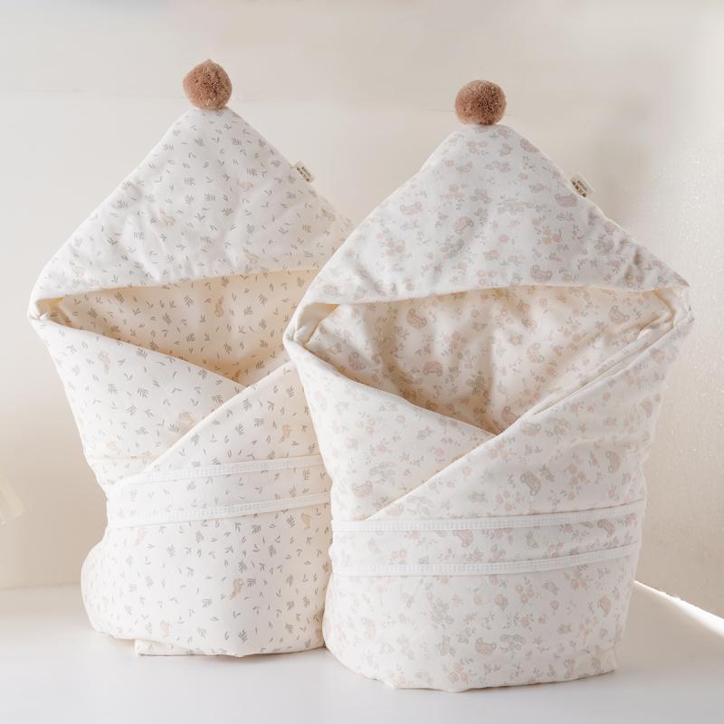 コッ 純綿 抱っこ被 保暖 小ブランケット カートゥーン柄 洗える綿花 薄手 柔らかい 花柄 ベビー 新生..