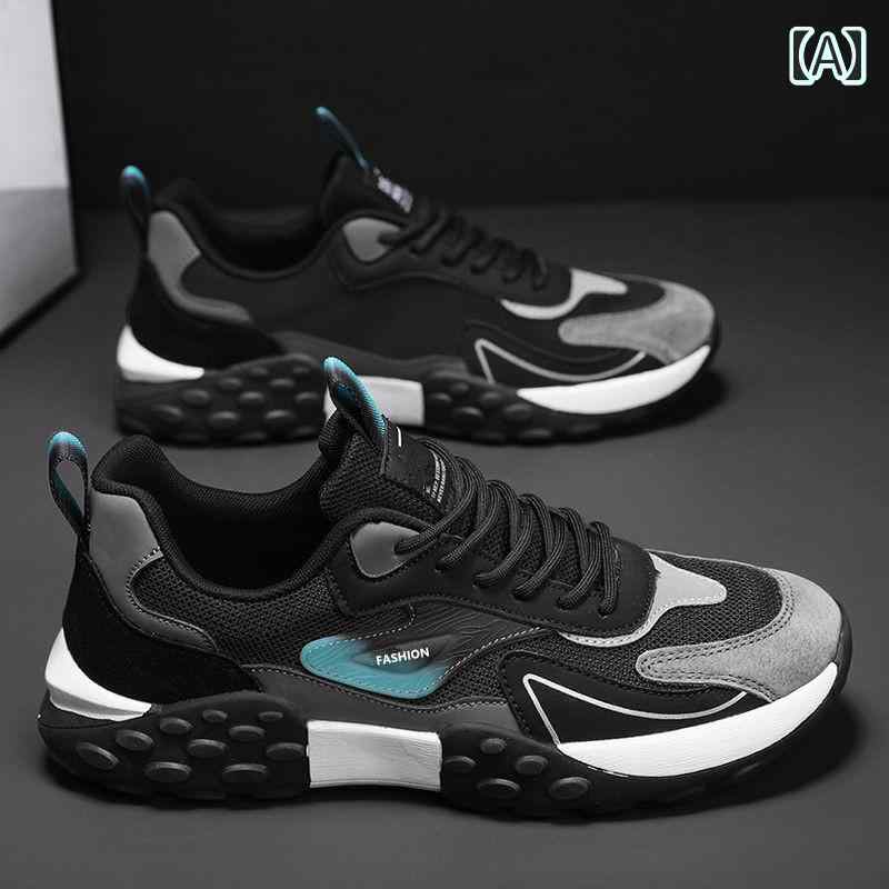 スニーカー メンズ メッシュ 通気性 カラフル 個性的 ランニング ウォーキング シューズ 厚底 軽い 韓国系 かっこいい MIXカラー