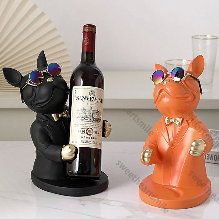 玄関 ワイン棚装飾品 贈り物 洋風犬ワインラック 引っ越し ワイン台 客間 送料無料 犬置物 工芸品(3)