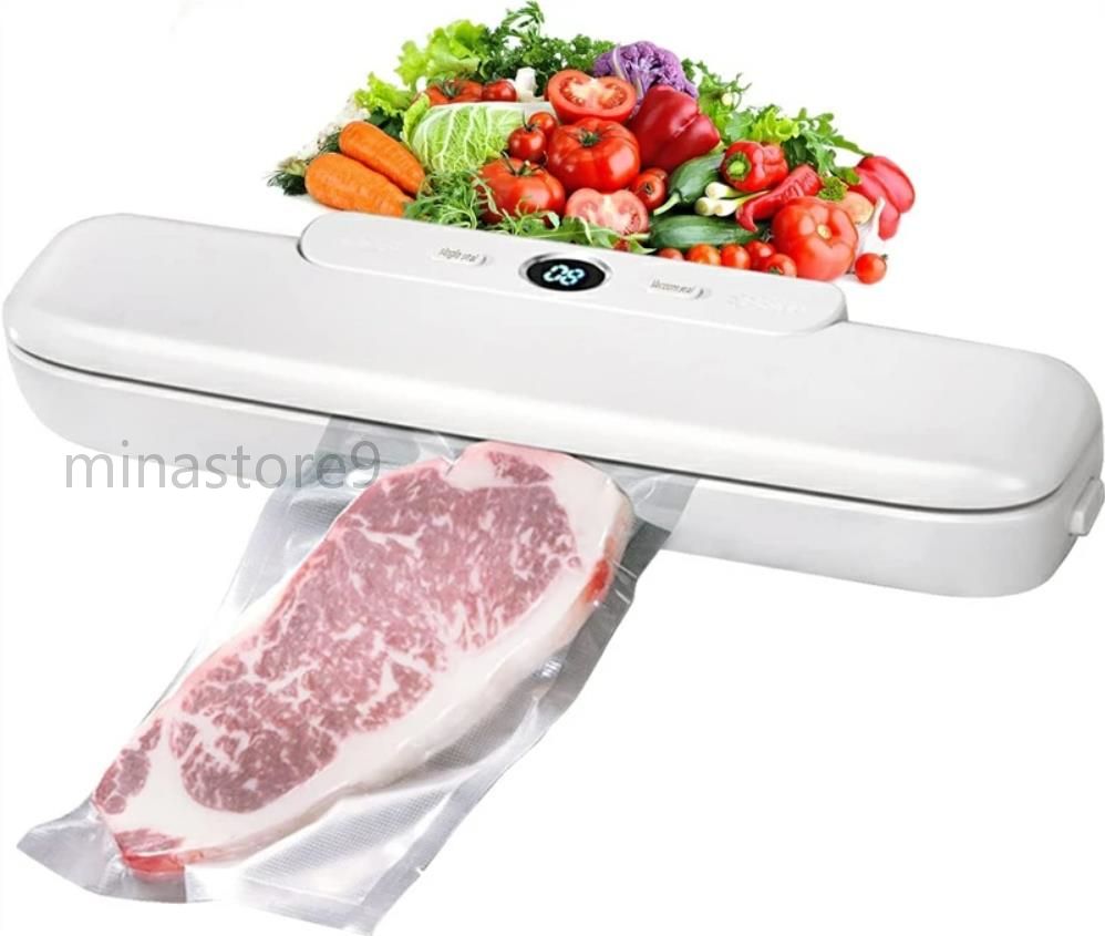 多機能 業務用 真空包装機 小型 食品保存 鮮度長持ち 自動真空シール機 【吸引力120kpa】ボタン一つ操..