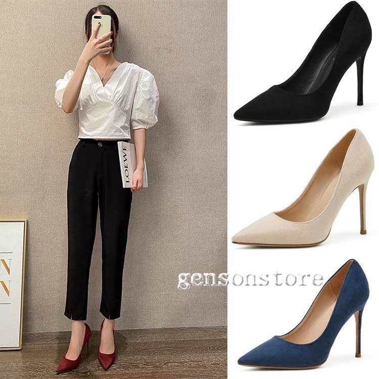 フォーマル 6cm/8cm/10cm 二次会 ヒール レディース パ ピンヒール ハイヒール 結婚式 ポインテッドトゥ 美脚パンプス スエード