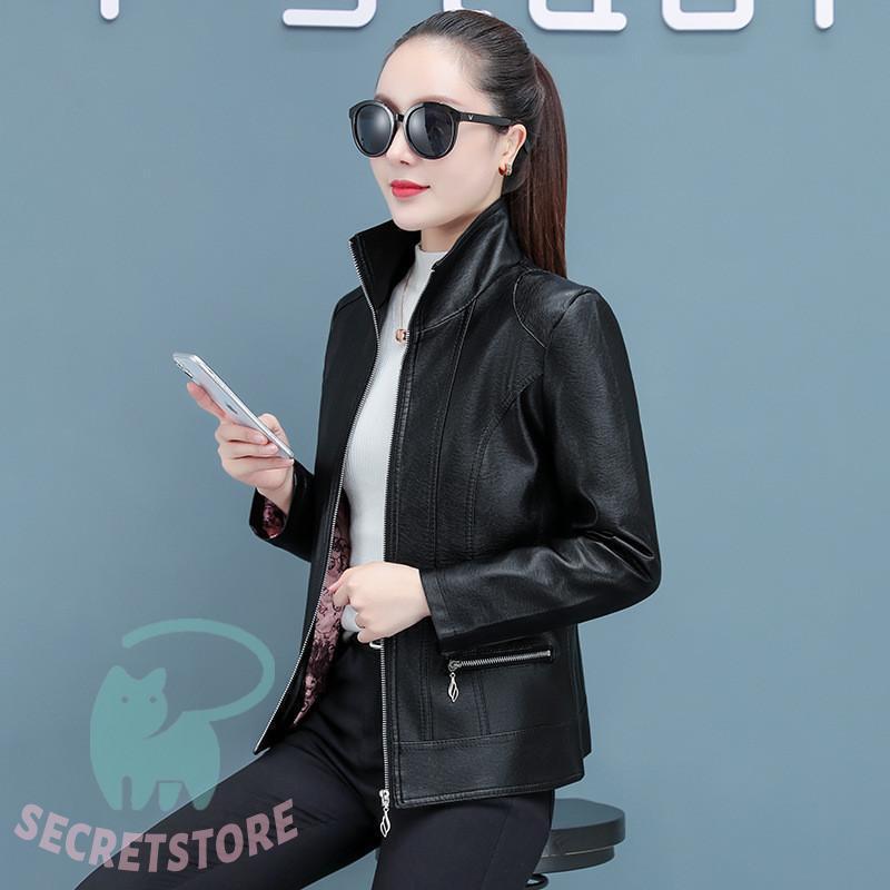 レディース アウター カジュアル ブルゾン スタンド襟 レザー バイカー 革ジャン フェイクレザー 立ち襟
