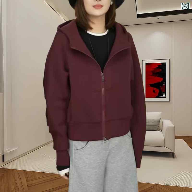ジッパーの 長袖 パーカー スウェットシャツ 秋冬 ジップ ダブル