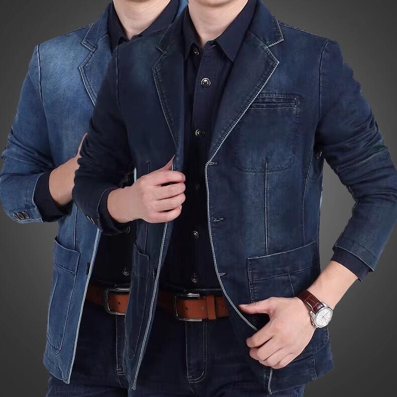 ト デニムスーツ デニムジャケット デニムテーラードジャケット メンズ ストレッチ デニムコート アウ..