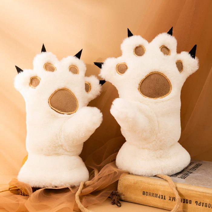 裏起毛 冬 防寒 猫パンチ 子供用 かわいい 暖かい 手袋 冬用 キ