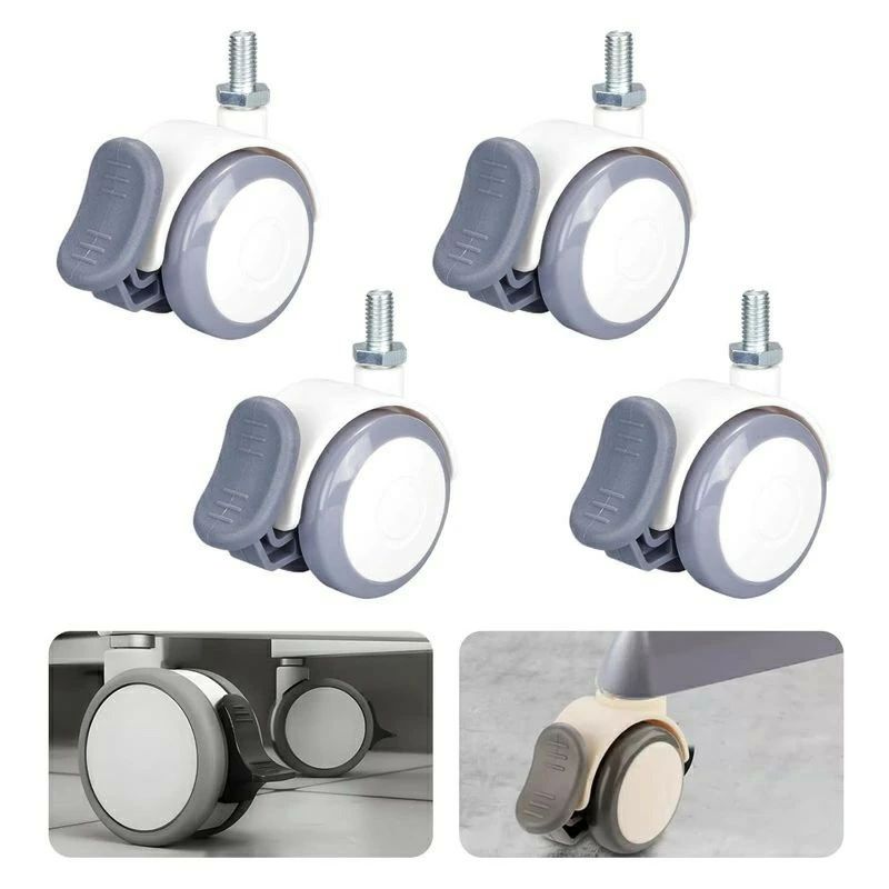 キャスター ネジ式 差し込む式 キャスター 取替え 高耐久性 静音型 4個セット スタンディングデスク用 360度回転 ブレーキ付き
