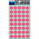 エーワン 07028 カラーラベル 桃 15mmφ 14シート 送料無料