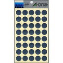 エーワン 07032 カラーラベル 銀 15mmφ 8シート 送料無料