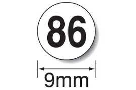 エーワン 08086 特殊ラベル 数字 9mmφ 4シート 送料無料