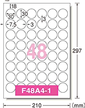Rakuten - エーワン 64448 超耐水光沢紙ラベルシール 48面 丸型 A4 10シート 送料無料