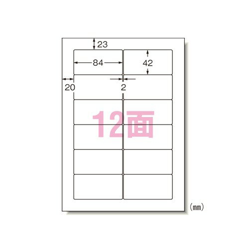 エーワン 28180 パソコンプリンタ＆ワープロラベルシール A4 12面 100シート 送料無料