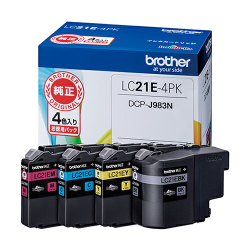 Rakuten - ブラザー brother純正 インクカートリッジLC21E 4個パック 送料無料