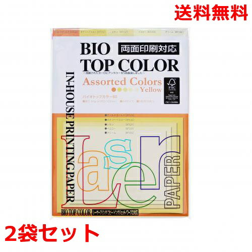 伊東屋 バイオトップカラーアソーテッド A4 黄系5色 BTACY80 100枚×2 モンディ