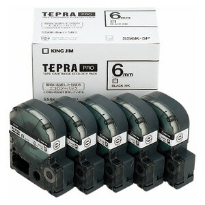 テプラPROテープ SS6K-5P エコパック白ラベル 5個入 1巻8m テプラカートリッジ キングジム 送料無料 テプラPROテープ SS6K-5P エコパック白ラベル 5個入 1巻8m テプラカートリッジ キングジム 送料無料