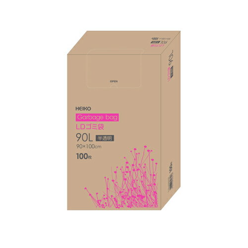 樂天商城 - 半透明ゴミ袋 90L 100枚 箱入 HEIKO LDゴミ袋 送料無料