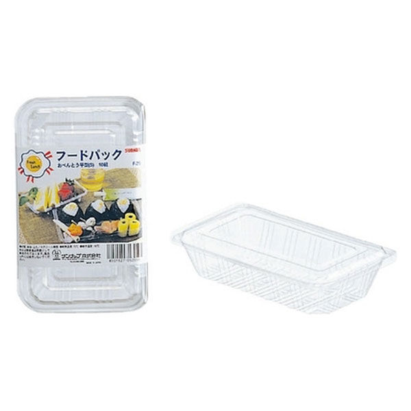 Rakuten - フードパック 食品容器 100個 お弁当平型 18×12.5×3.5cm テイクアウト 惣菜用 使い捨て食器 サンナップ 送料無料