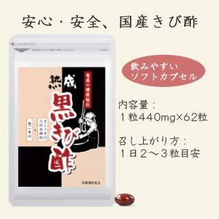 【送料無料】熟成黒きび酢 (62粒入り約1ヵ月分)ミネラル豊富なサプリ ・ 16種類以上の アミノ酸 サプリ / 香酢や黒酢…