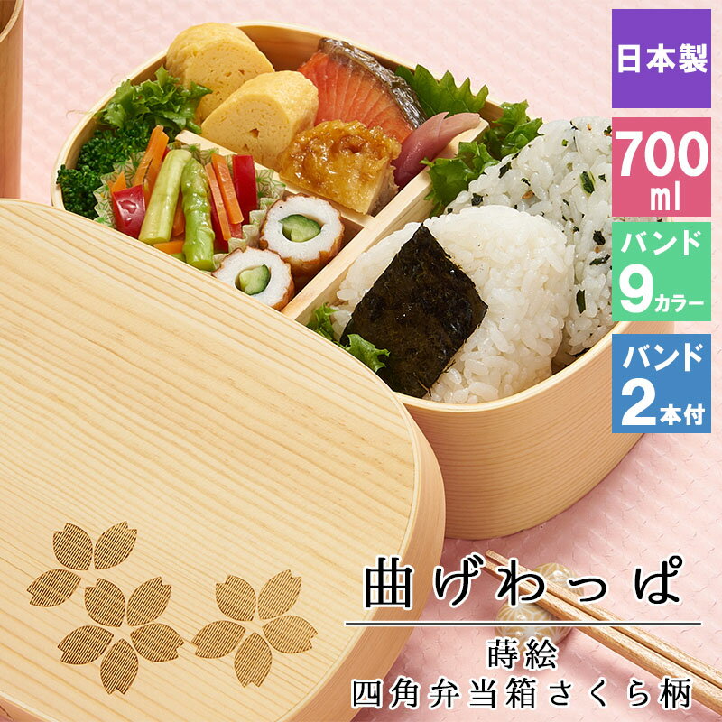 曲げわっぱ 弁当箱 お弁当箱 まげわっぱ 700ml 蒔絵 セット 大人 かわいい おしゃれ ゴム 仕切り 1段 遠足 運動会 軽量 女子 スリム 男子 男性 女性 メンズ 大容量 バンド わっぱ 日本製 洗いやすい 丸型 サンドイッチ 大きい 丸 深め