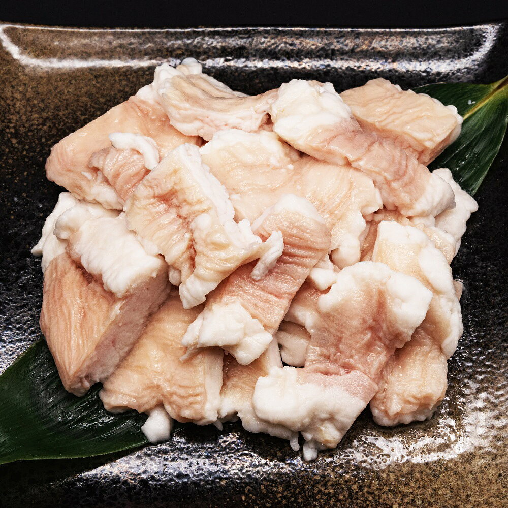 シマチョウ約500g・1kg・2kg・3kg前後　タレ無　焼肉 BBQ 焼くだけ簡単　ホルモン　脂　キャンプ飯　牛肉　肉　お好みの味付けで　塩コショウで 約3×4cmカット 一口用 naniwa-umaimon-10000179 なにわ旨いもん倶楽部 サンプル画像2