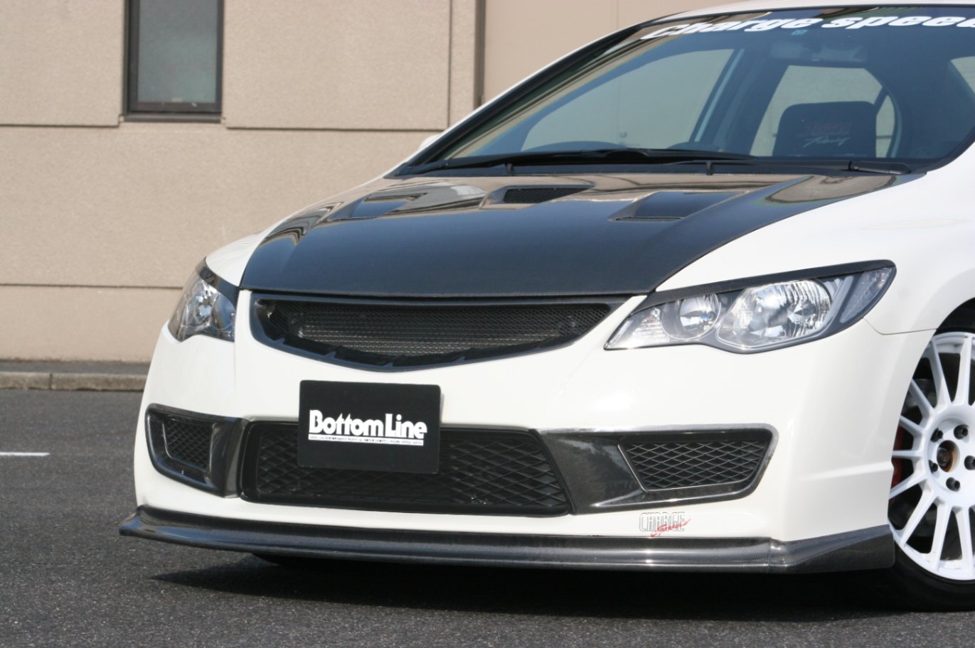 チャージスピード CHARGESPEED シビック TYPE-R FD2 フロントバンパーサイドダクトカウル カーボン製