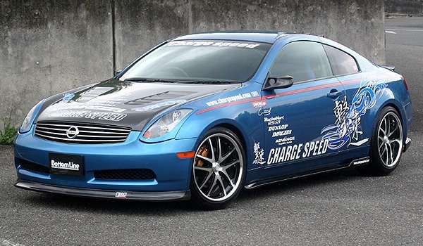 樂天商城 - チャージスピード CHARGESPEED スカイラインクーペ CPV35 前期 ボトムライン アンダスポイラー3点セット カーボン製