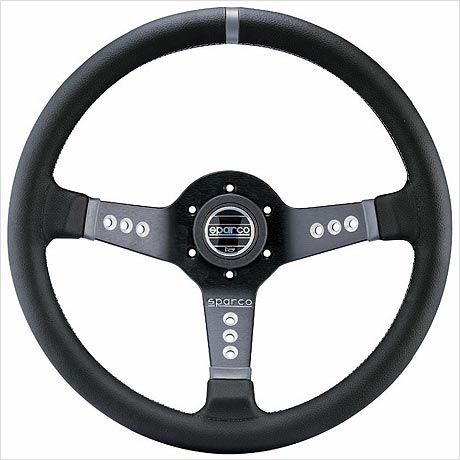 【割引クーポン配布中】sparco/スパルコ L777 ブラックレザー/ブラックスポーク 商品番号:015L800PL