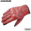 KOMINE コミネ プロテクトレザーグローブ RED BROWN GK264(2)